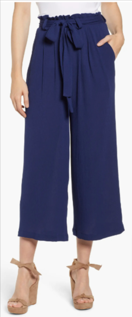 DR2 Wide Leg Navy Blue Ankle Pants Small 4-8